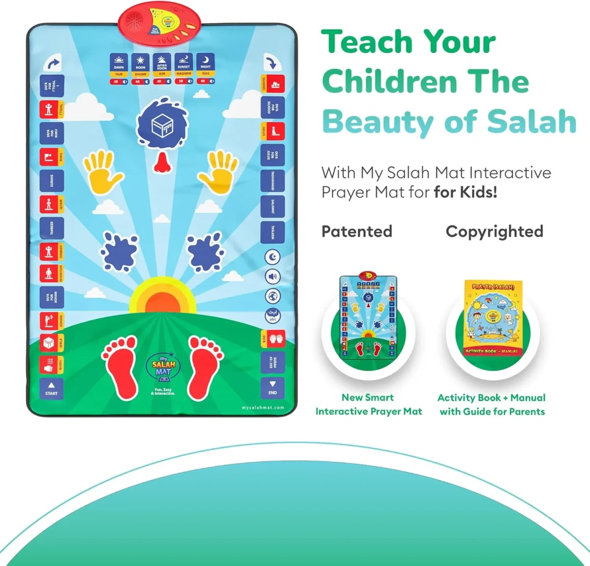 My Salah Mat for Kids Smart interactive Prayer Mat for learning Salah Surah 7